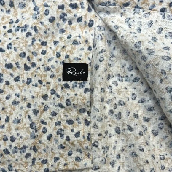 Rails Mens Carson‎ Spring Blossom Linen Blend Short Sleeve Button Up Large - Picture 5 of 7